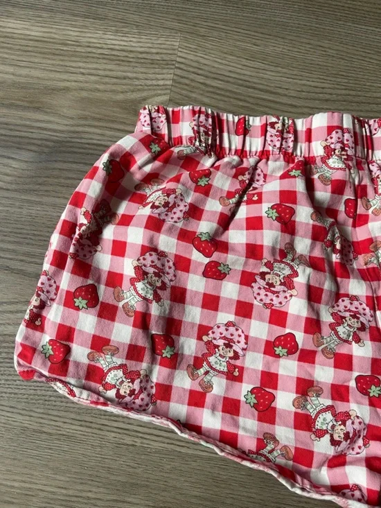 Strawberry Shortcake Gingham Pajama Shorts Sweet Character Lounge Wear Size L - Picture 10 of 15